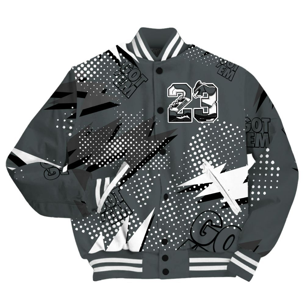 Varsity Jacket To Match Black RM Nigel Sylvester 4s Shirt, Custom Name Number 23 5s All Over Print