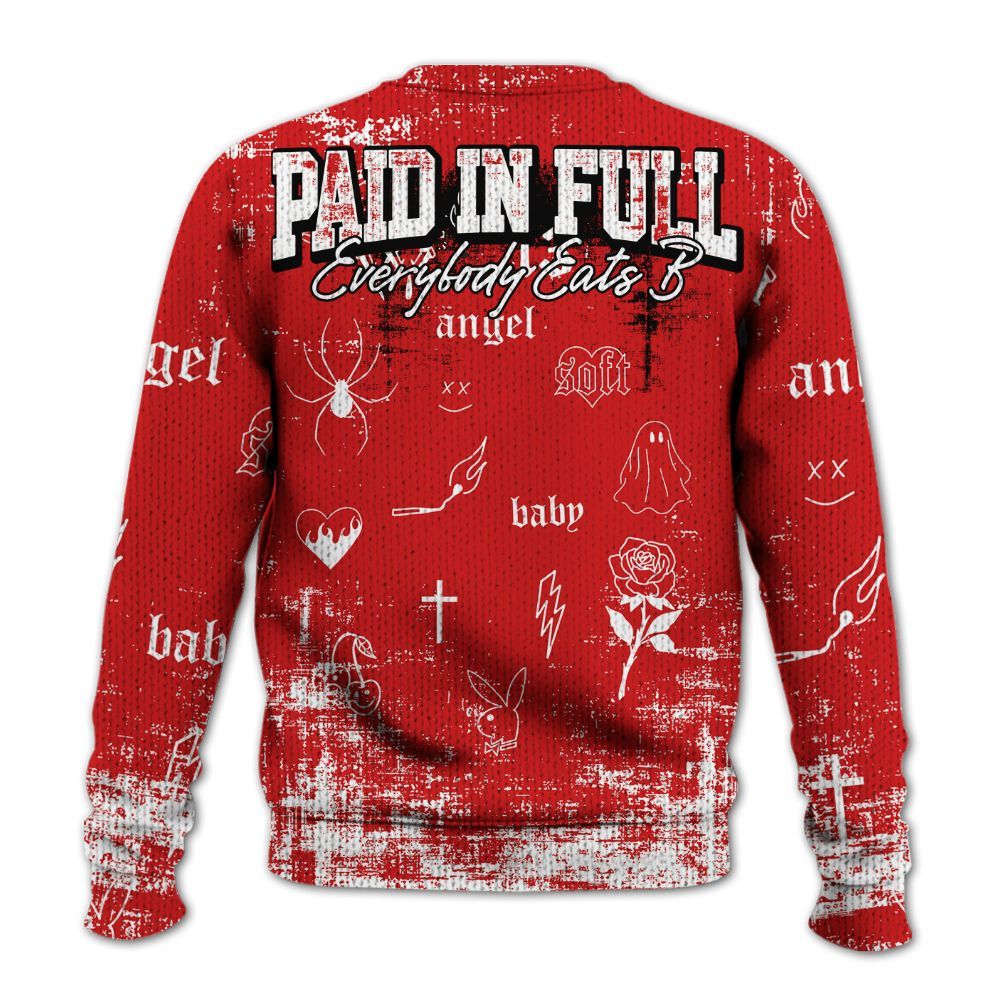 Knitted Sweater To Match Low Bred 11s - Paid In Full Money