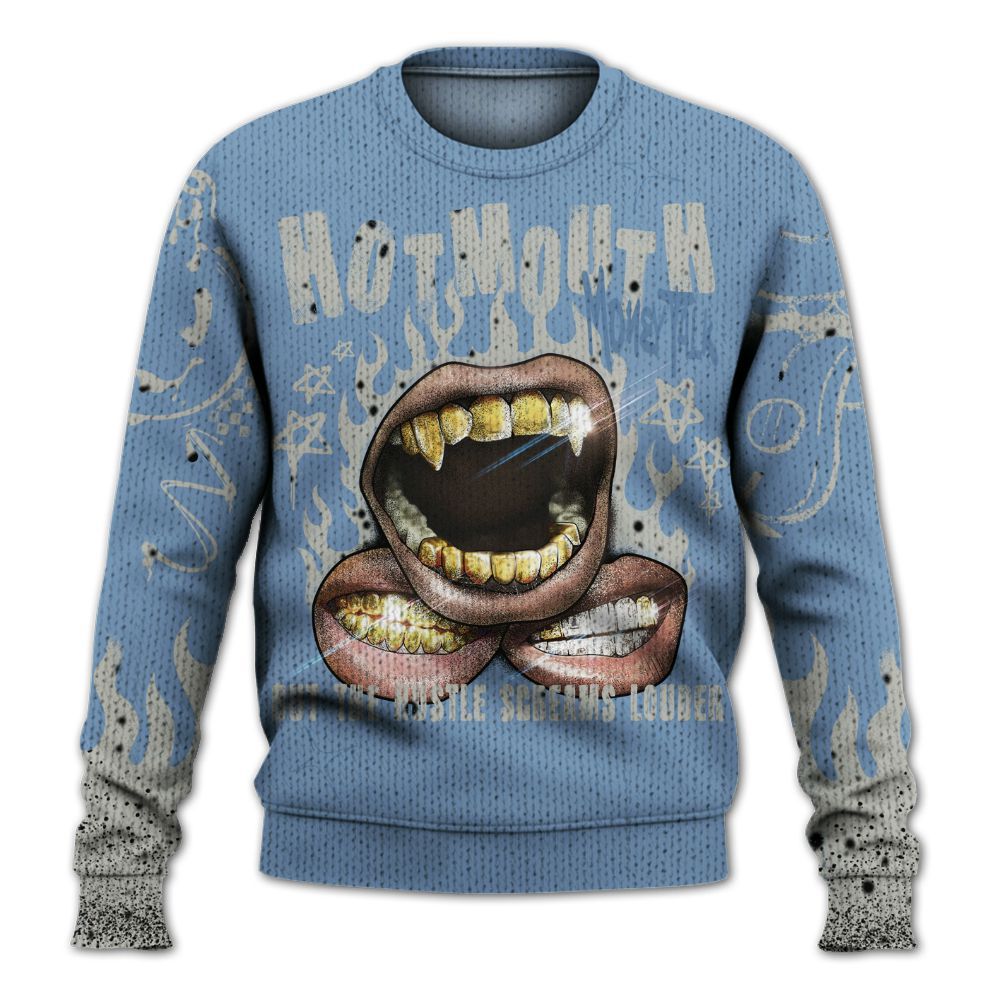 Knitted Sweater To Match University Blue 4s - Mouth Burning Street Style