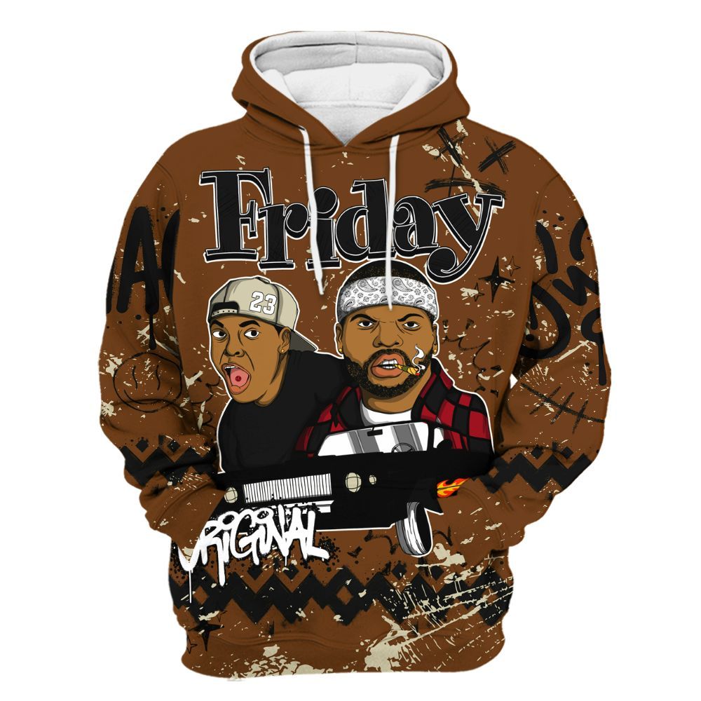 Hoodie To Match Archaeo Brown 5s - Friday Sneaker Crayon All Over Print