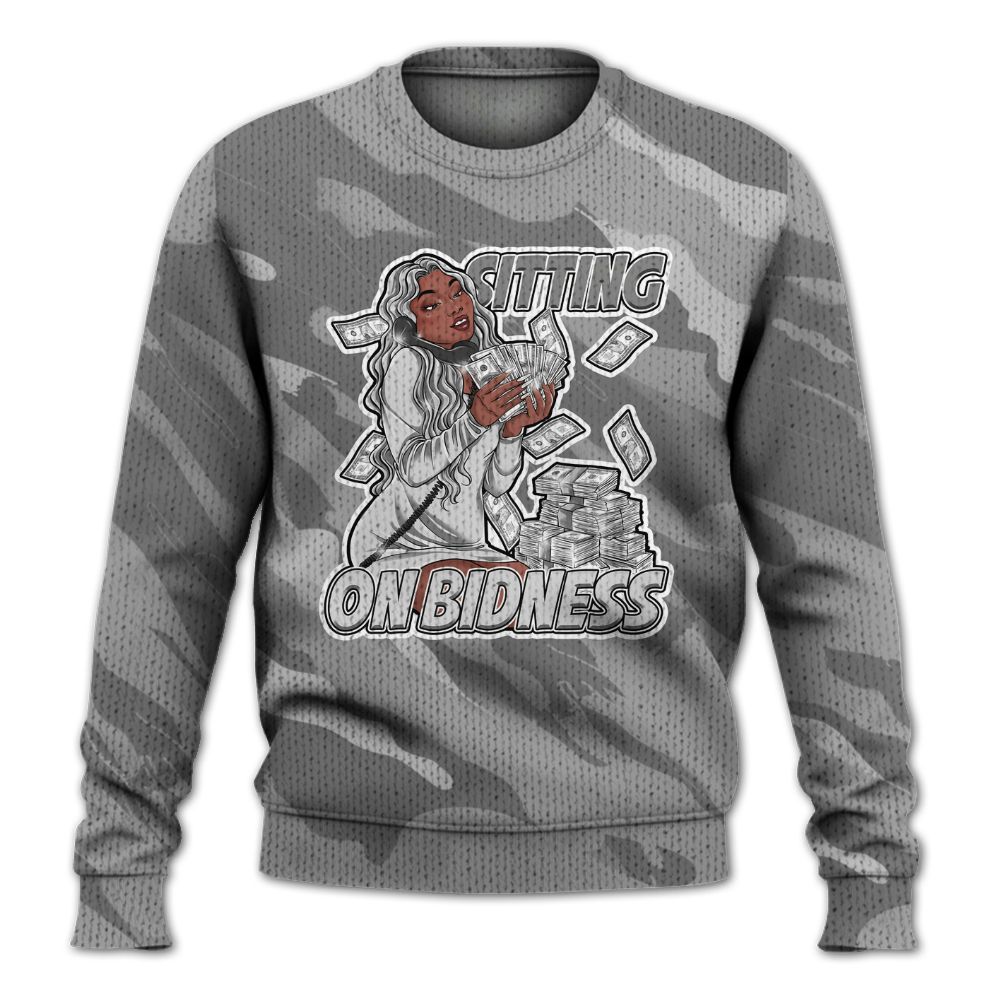 Knitted Sweater To Match Black Wolf Grey 12s - Bidness Colored