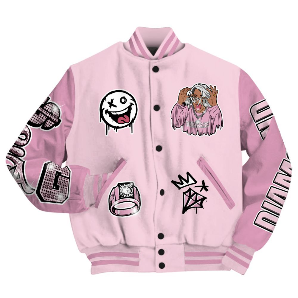 Varsity Jacket To Match Orchid 4s - Pressures Makes Varsity Jacket To Match All Over Print