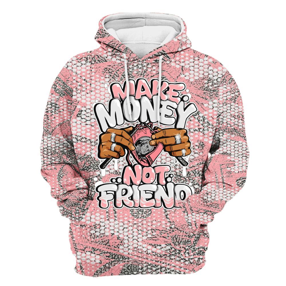 Hoodie To Match Retro Wings 3s - Make Moneys Not Friend Graphic Banknotes All Over Print