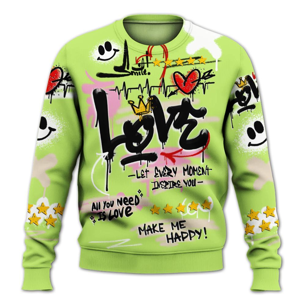 Sweatshirt To Match Jack Black Night Silver - Happy Love Beats Graffiti Streetwear All Over Print