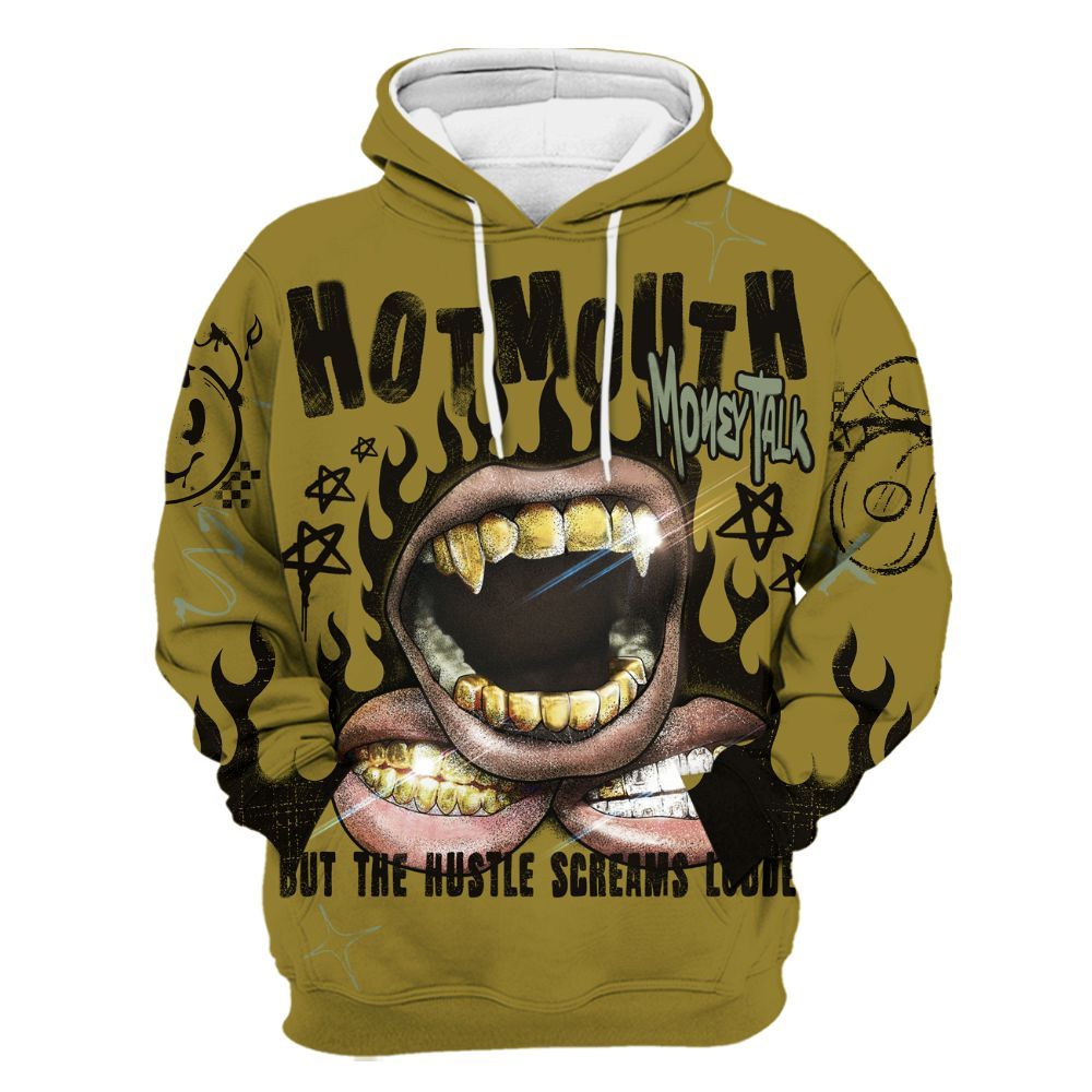 Hoodie To Match Air Flightposite Metallic Gold - Mouth Burning Street Style All Over Print