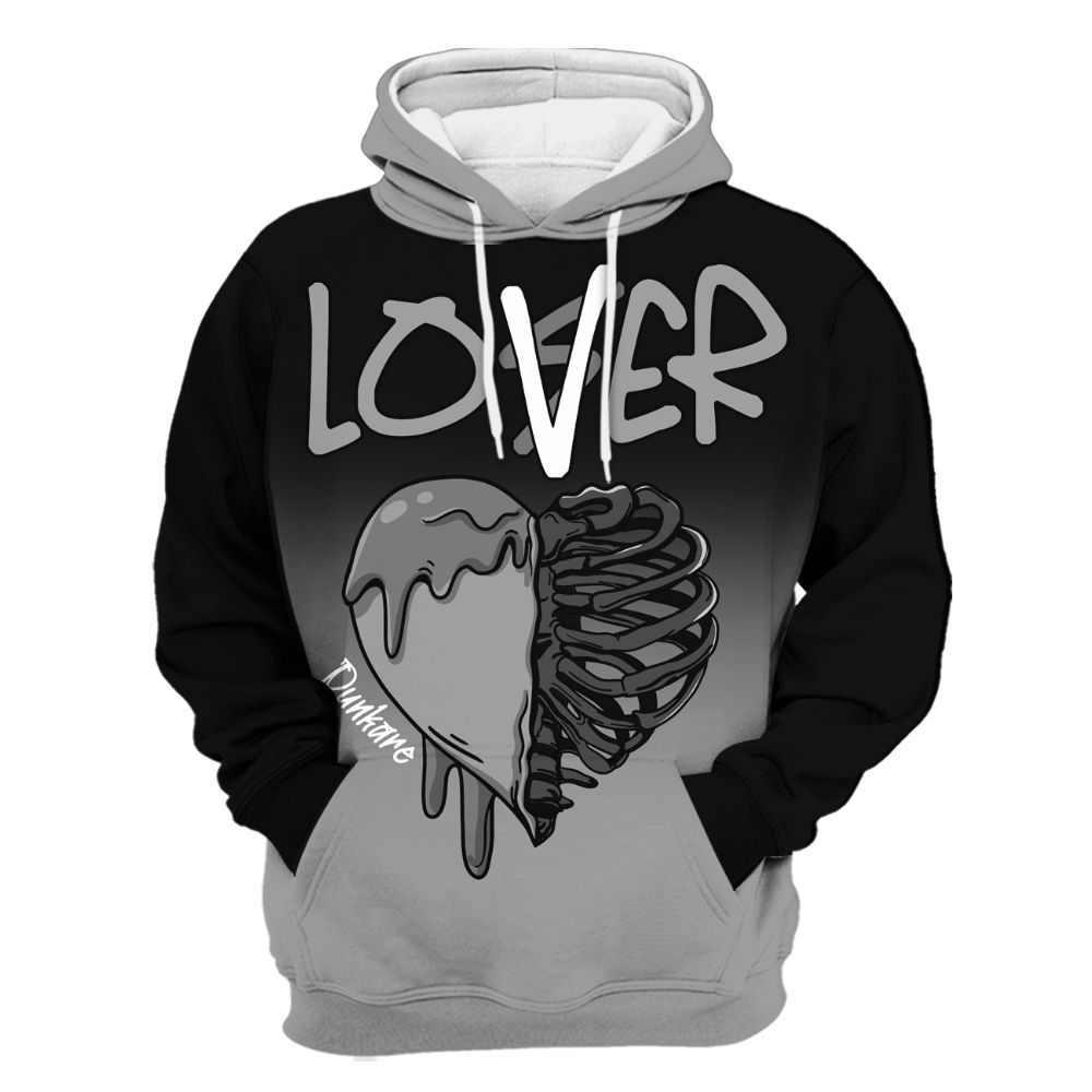 Hoodie To Match Black Wolf Grey 12s - Loser Lover Dripping All Over Print