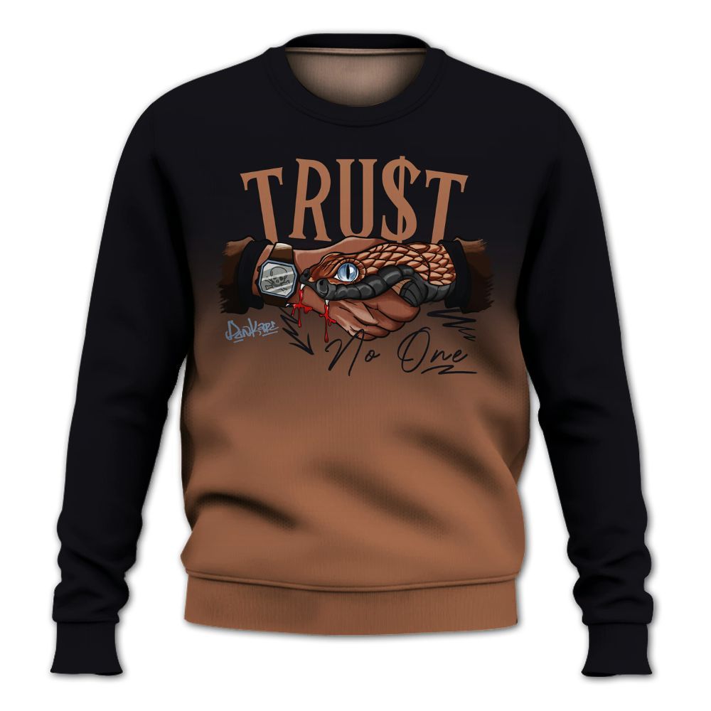Sweatshirt To Match Air Foamposite Metallic Copper - Snake Trust No One Drip All Over Print