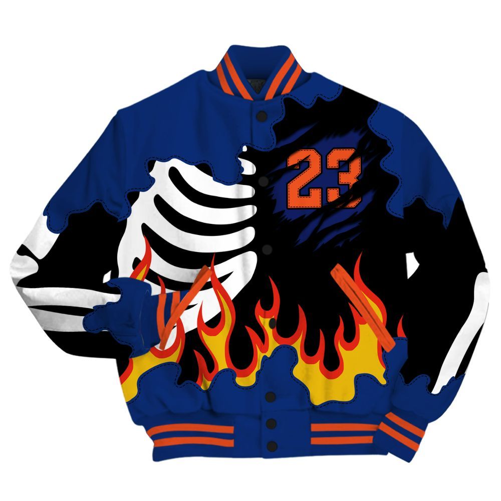 Varsity Jacket To Match Suede GS League - Burning Skeleton 23 G.O.A.T All Over Print
