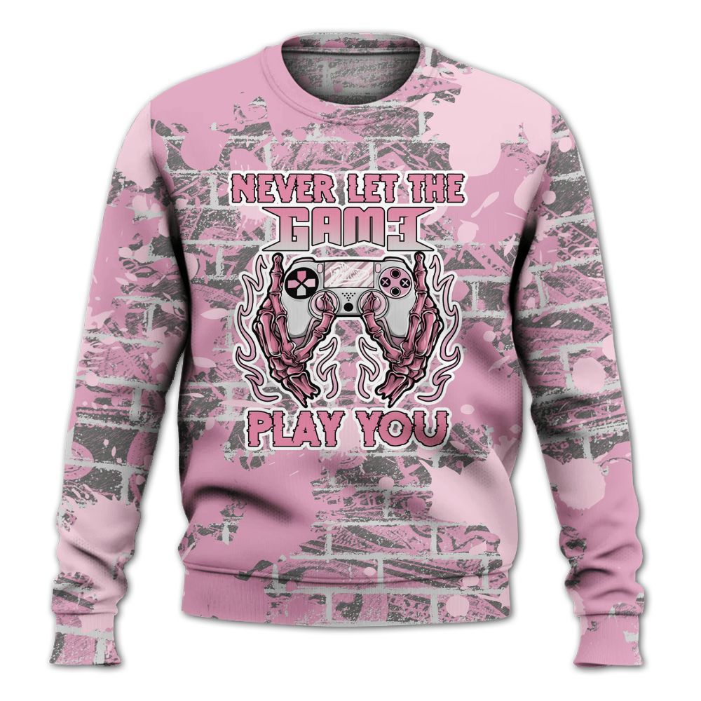 Sweatshirt To Match Orchid 4s - PlayGame Skull Brick All Over Print