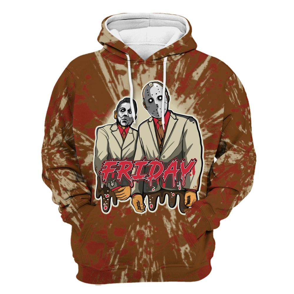 Hoodie To Match Archaeo Brown 5s - Friday Halloween Graphic Luxury All Over Print