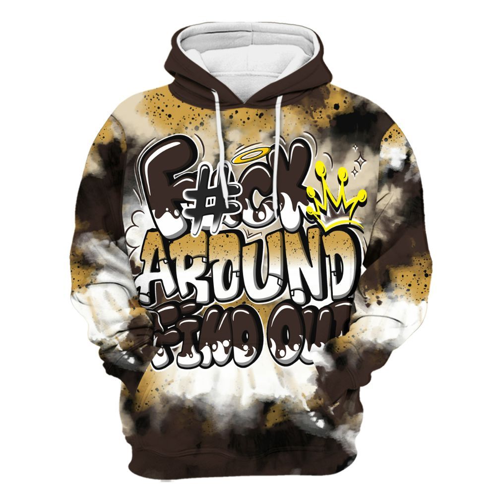 Hoodie To Match 2025 Retro Earth 5s - Tie Dye FK Around Find Out All Over Print