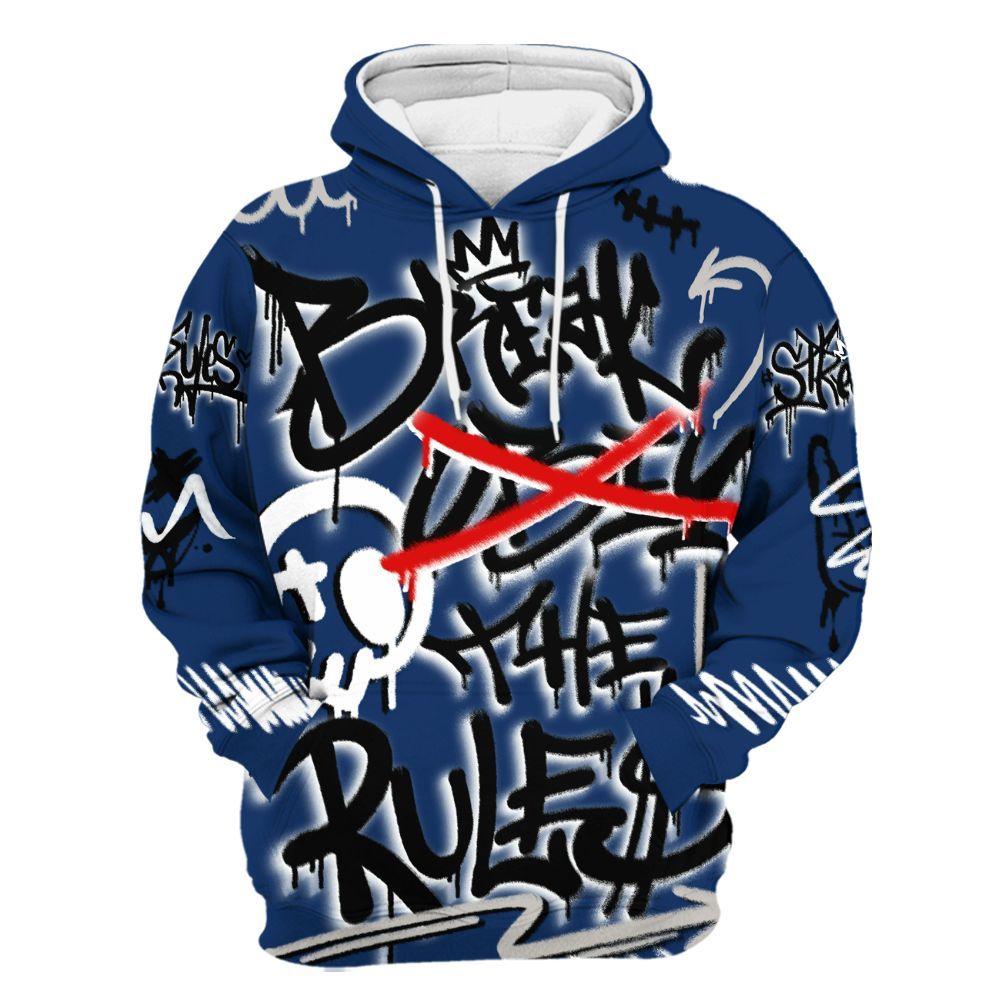 Hoodie To Match High OG Deep Royal Blue 1s - Break Rules Streetwear All Over Print