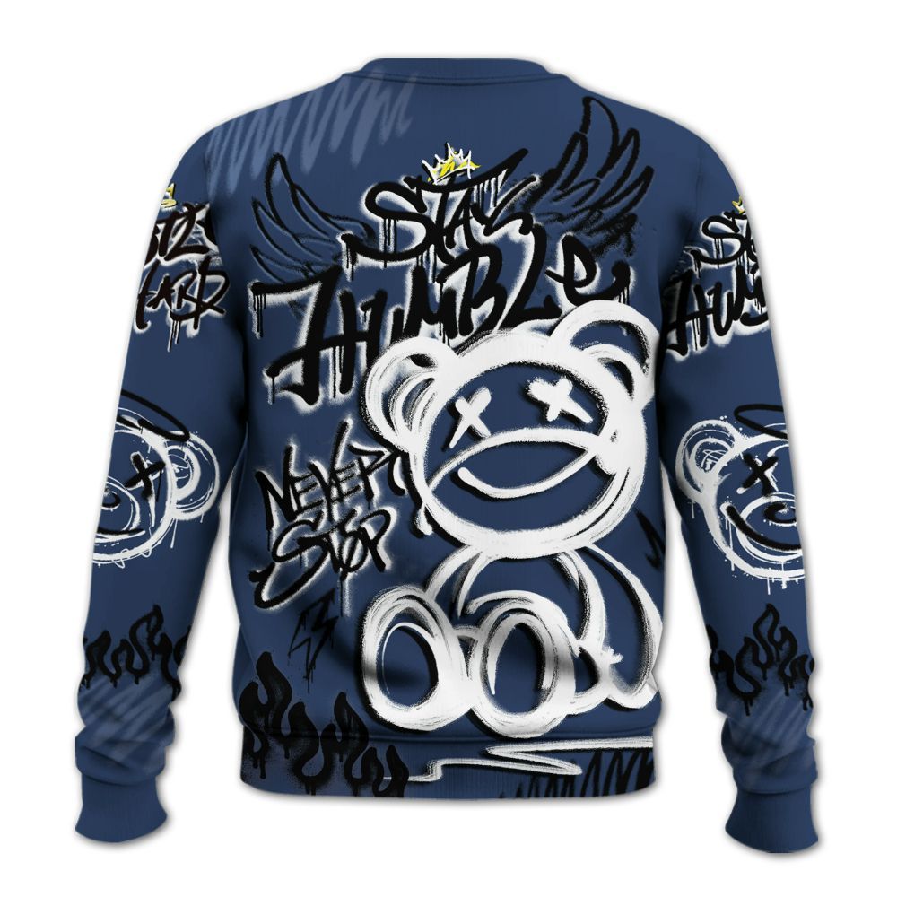 Sweatshirt To Match Low 85 Metallic Blue 1s - Humble Drip Streetwear Graffity All Over Print