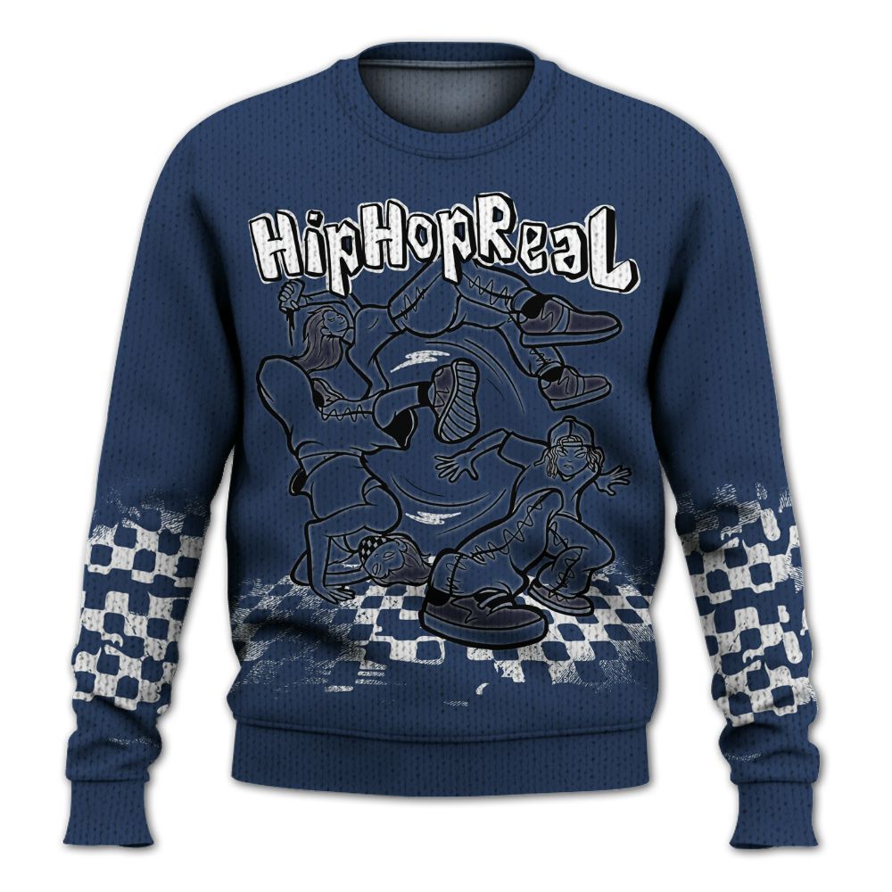 Knitted Sweater To Match Low 85 Metallic Blue 1s - Feel Life Street Style