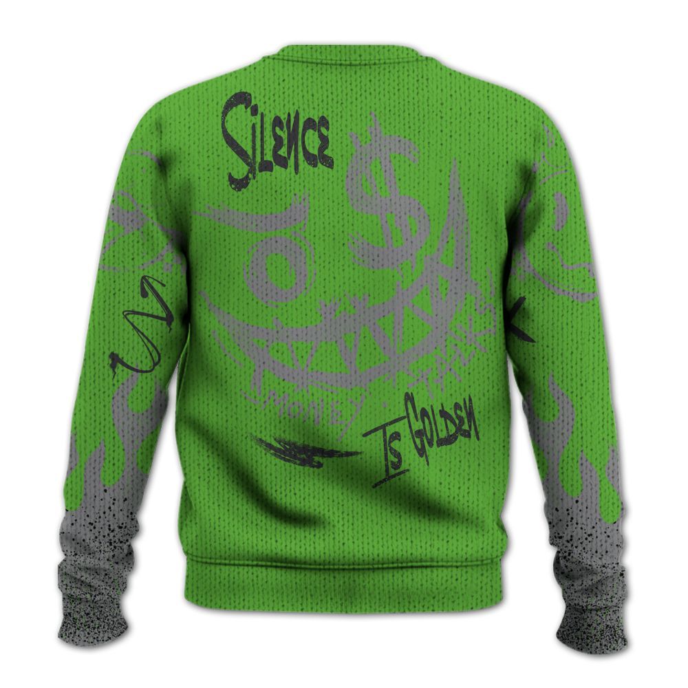 Knitted Sweater To Match Retro Green Bean 5s - Mouth Burning Street Style