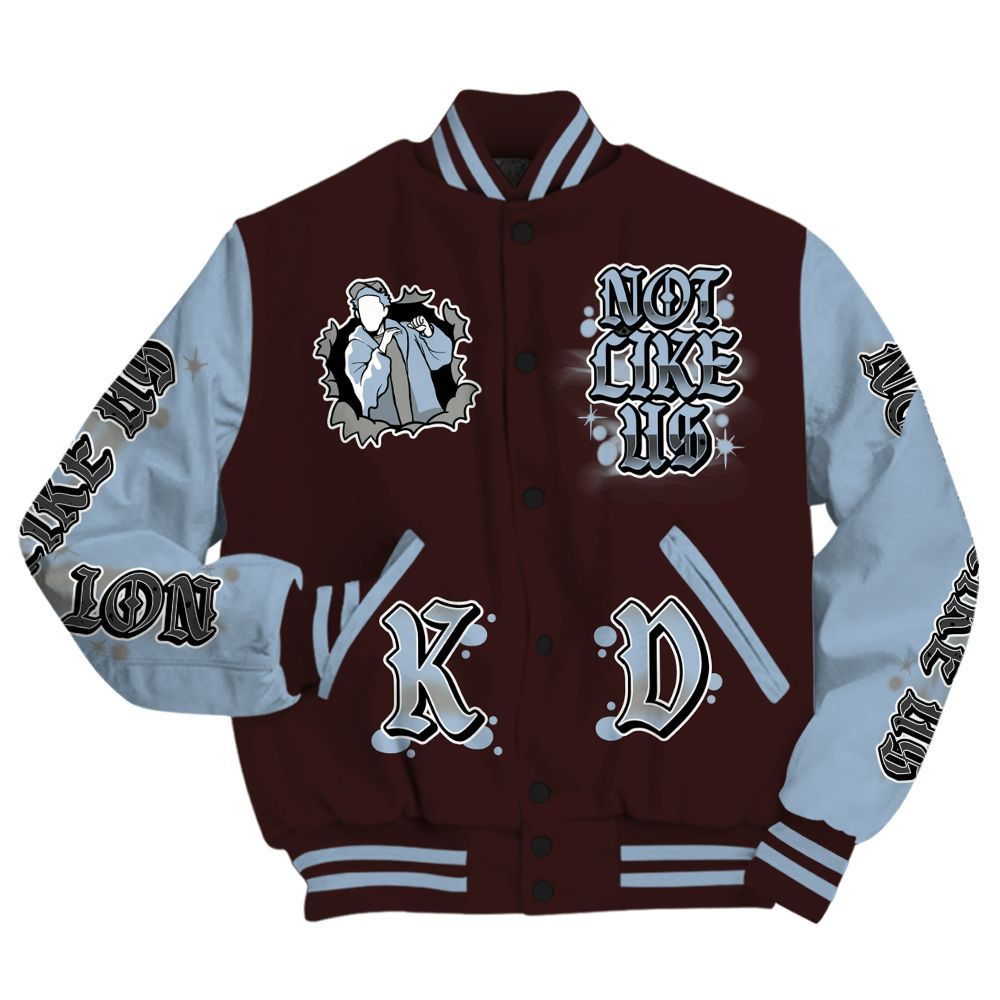 Varsity Jacket To Match Burgundy 5s - None Like Us Graphic All Over Print