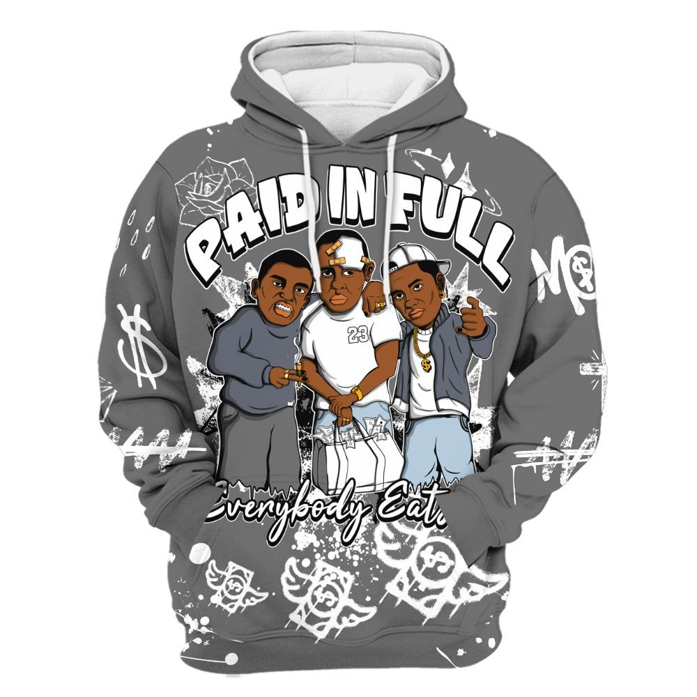 Hoodie To Match Cool Grey 6s - Everybody Paid In Full Crayon All Over Print
