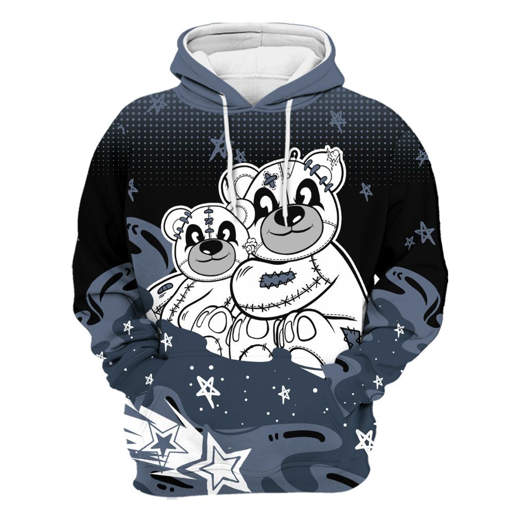 Hoodie To Match Low Diffused Blue 11s - Sincere Fondness Bear Stars All Over Print