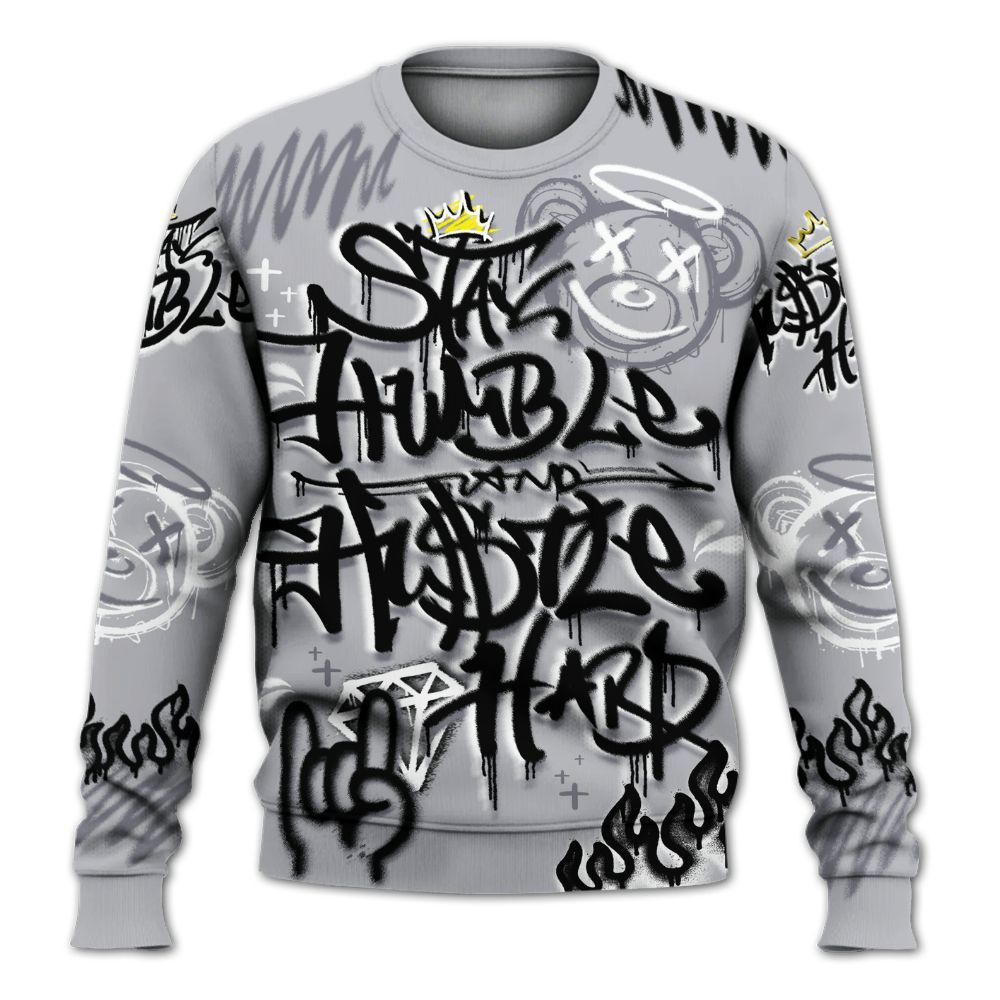 Sweatshirt To Match Low Cement Grey 11s - Humble Drip Streetwear Graffity All Over Print