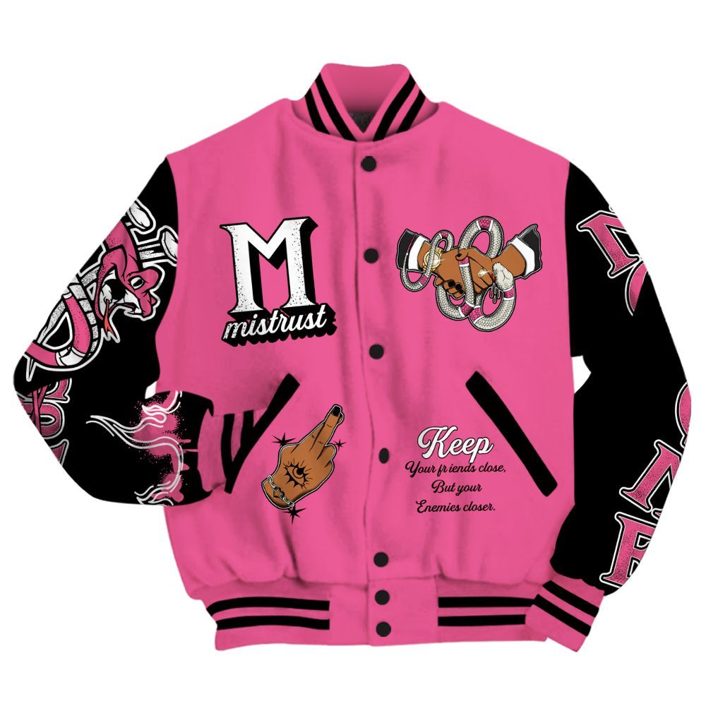 Varsity Jacket To Match Air Max SNDR Hyper Pink - Trust No One Snake-Bite Street Style All Over Print