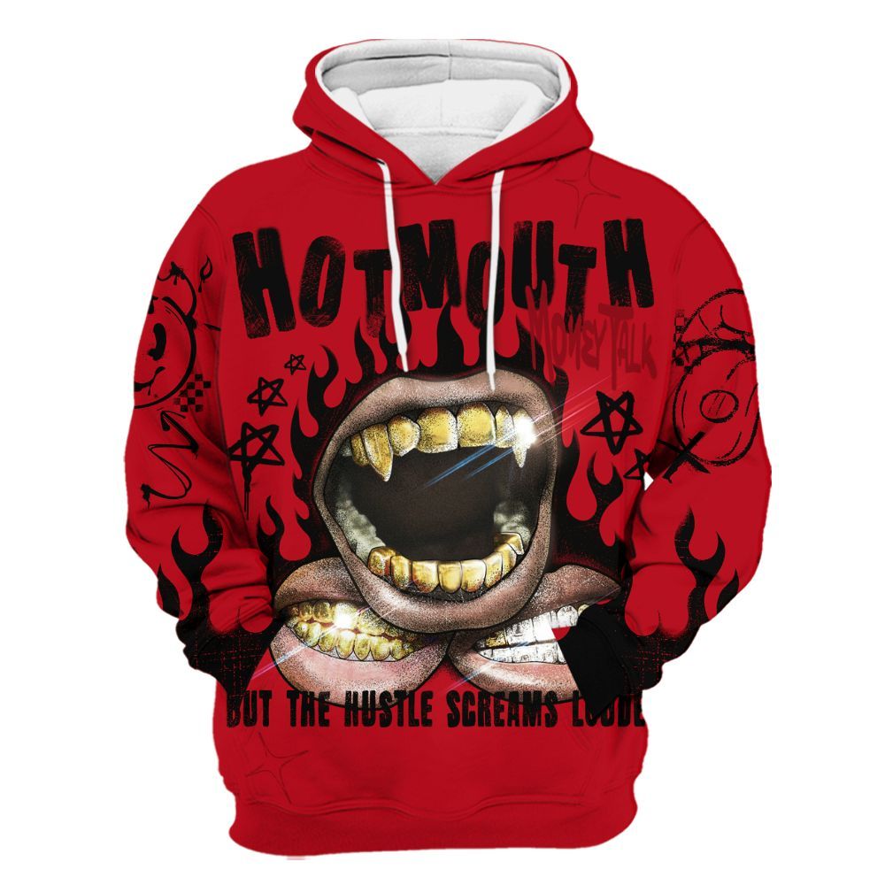 Hoodie To Match Bred Velvet 11s - Mouth Burning Street Style All Over Print