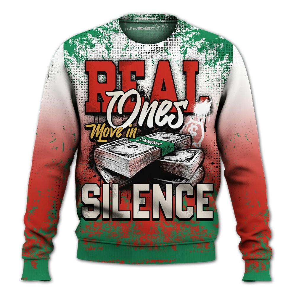 Sweatshirt To Match Retro El Vuelo 3s Shirt, Move In Silence Money Street Retro All Over Print