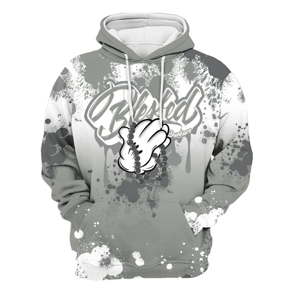 Hoodie To Match Paris Cement Grey 4s - God Blessed Dripping All Over Print