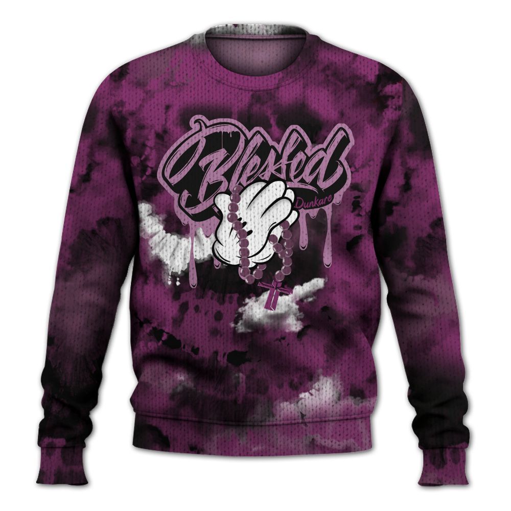 Knitted Sweater To Match Air Max Sunder Gore Tex Bold Berry - God Blessed Tie Dye