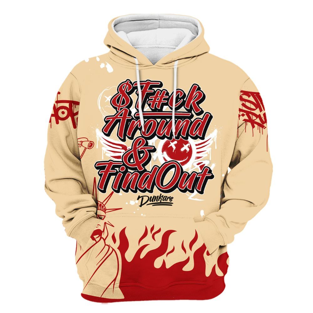 Hoodie To Match Dunk Low Strawberry Waffle - Graphic Fck Around Find Out All Over Print