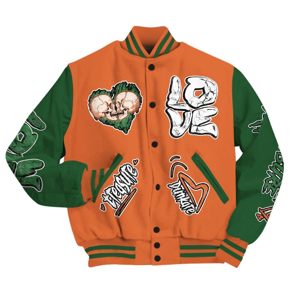 Varsity Jacket To Match Low Miami 5s - Skull Bear All Over Print