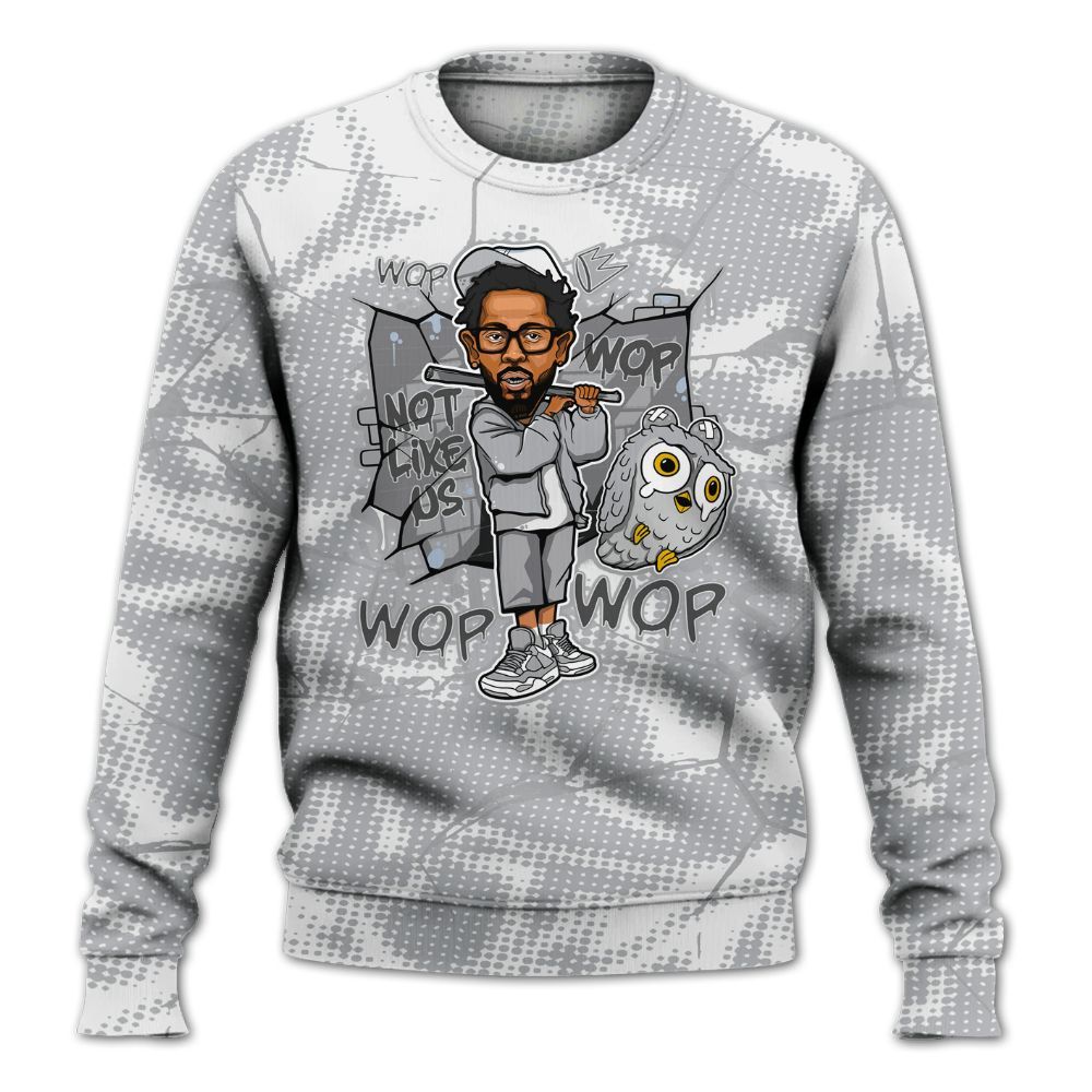 Sweatshirt To Match Low OG Wolf Grey 1s - None Like ComptonCity Graphic Crack All Over Print