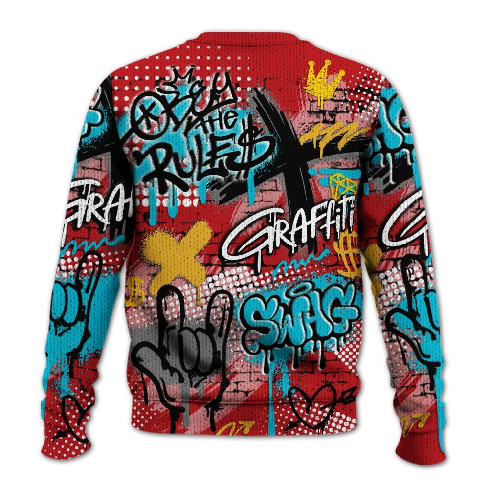 Knitted Sweater To Match Dunk Low Fruity Pebbles - True It Real Graffiti Streetwear