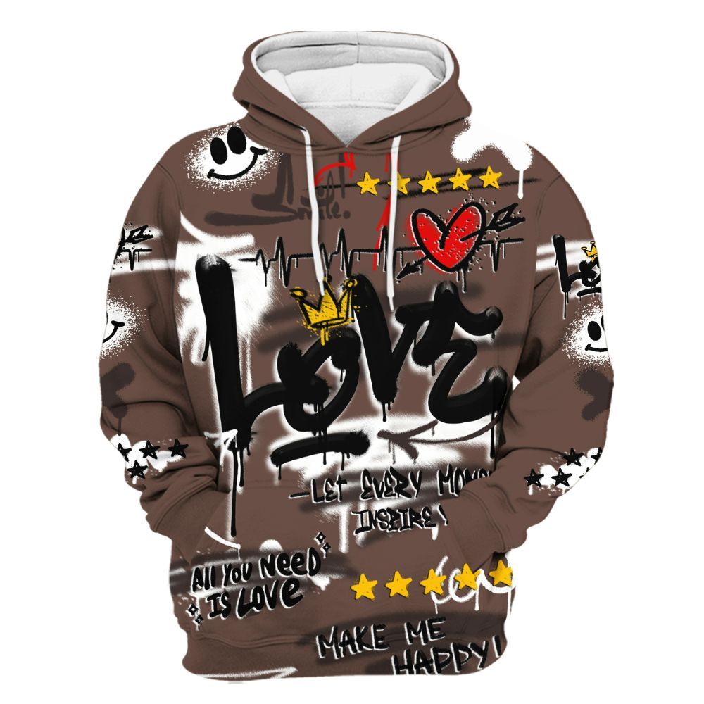 Hoodie To Match Air Force 1 Low Escape - Happy Love Beats Graffiti Streetwear All Over Print
