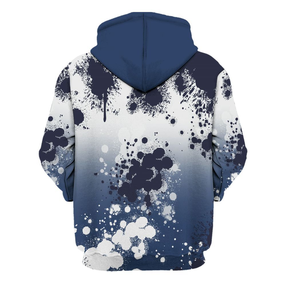 Hoodie To Match Low 85 Metallic Blue 1s - God Blessed Ink Drip All Over Print