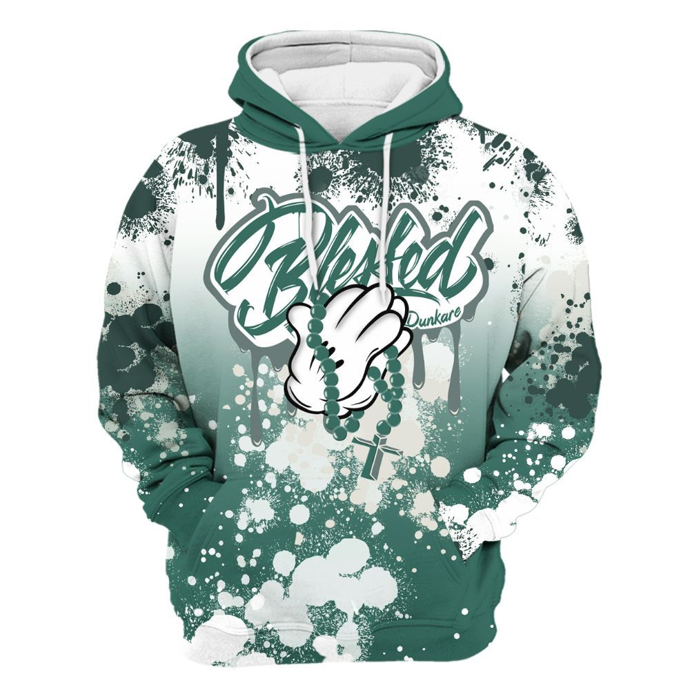 Hoodie To Match RM Oxidized Green 4s - God Blessed Ink Drip All Over Print