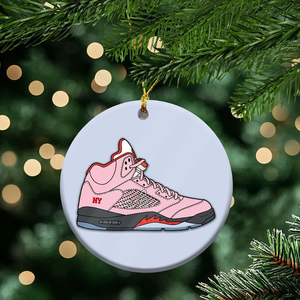 Retro Awake Arctic Pink Ceramic Ornaments