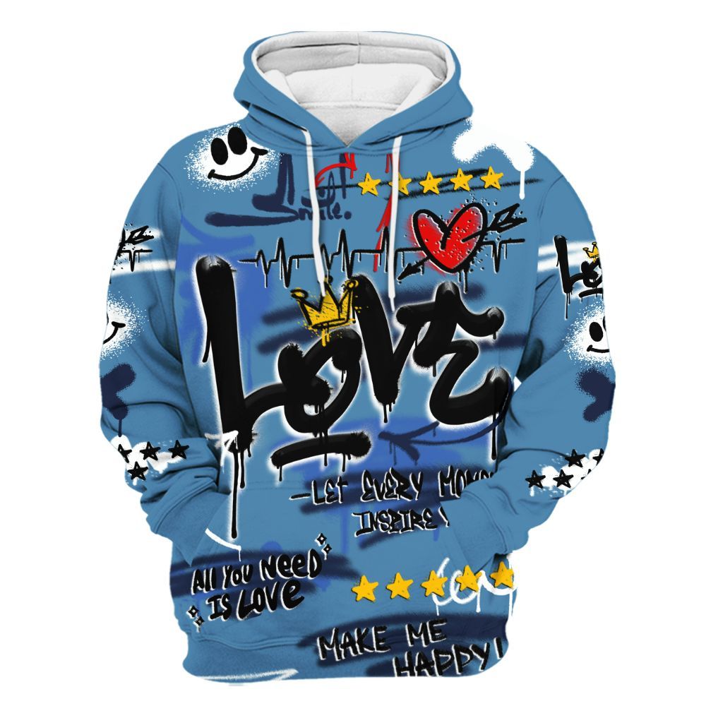Hoodie To Match Air Force 1 Stash - Happy Love Beats Graffiti Streetwear All Over Print