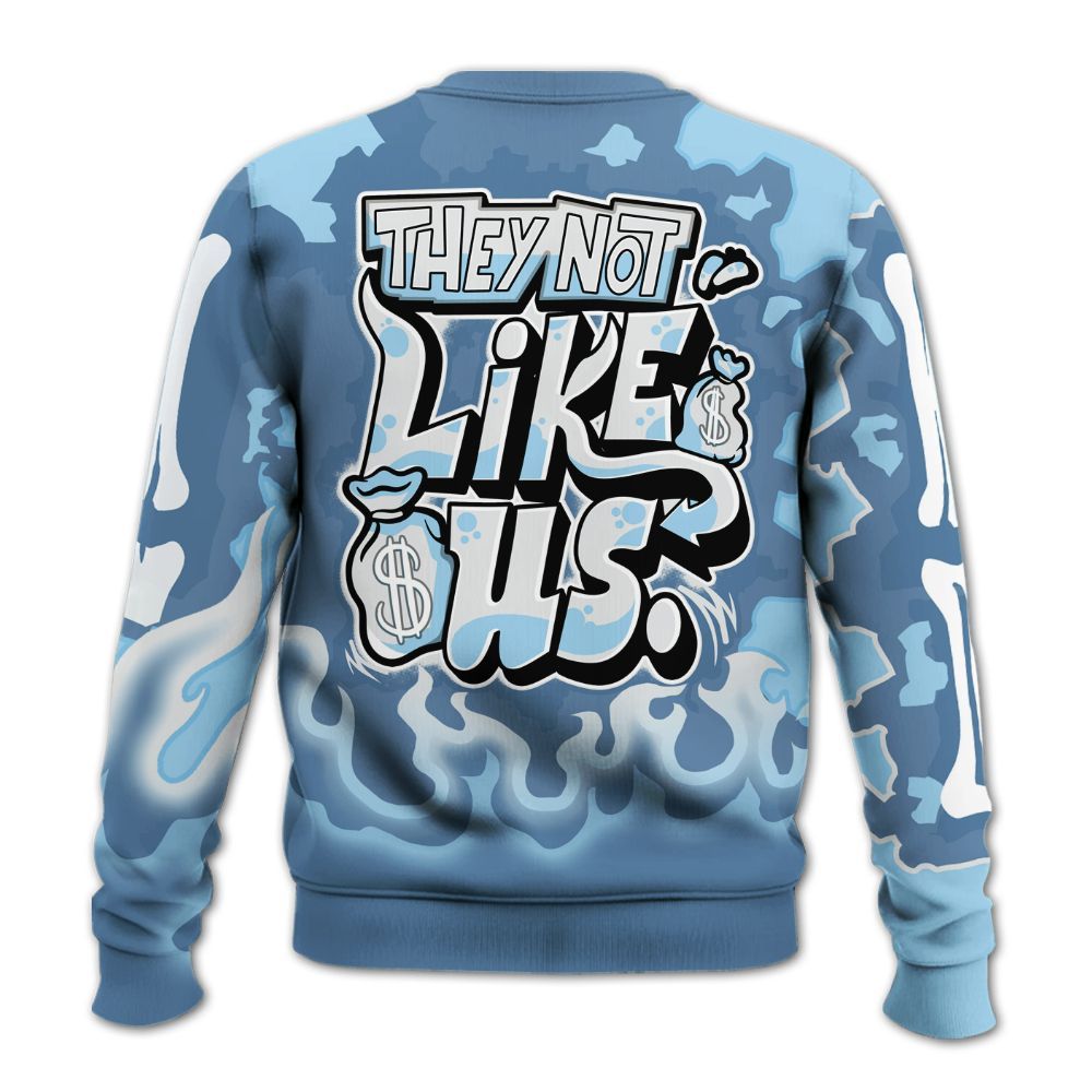 Sweatshirt To Match Legend Blue 11s - Dislike Us Graphic Burning Custom Name All Over Print