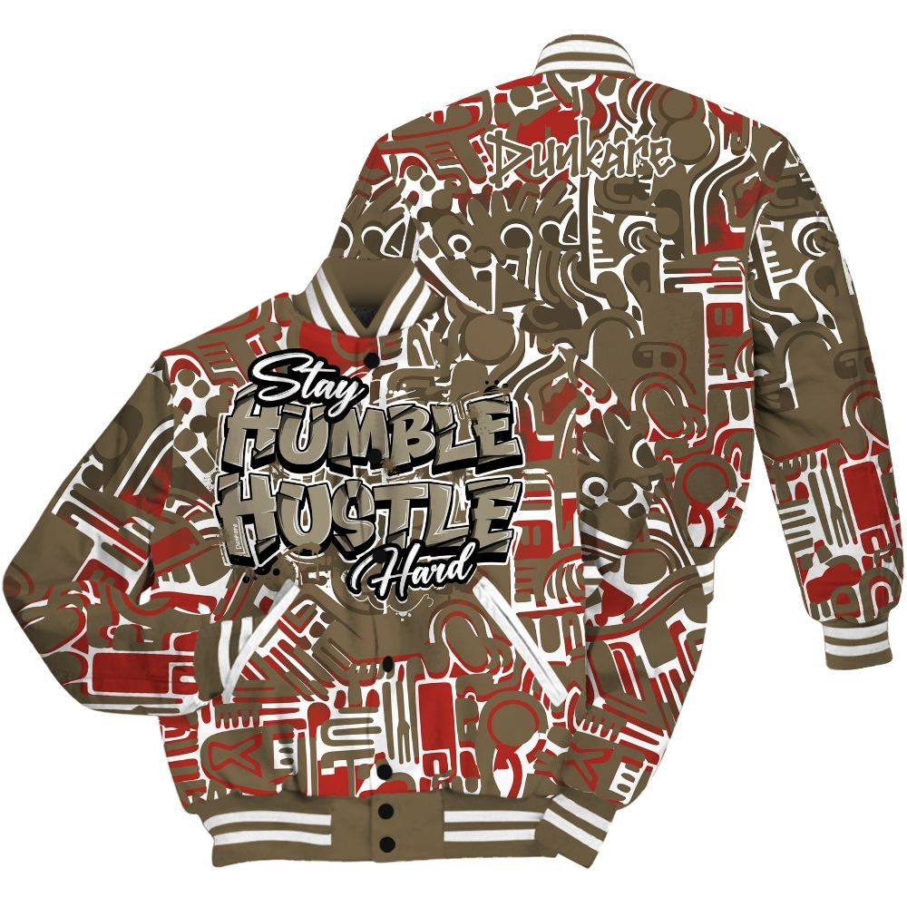 Varsity Jacket To Match Olive 9s - Humble Hustle Retro All Over Print
