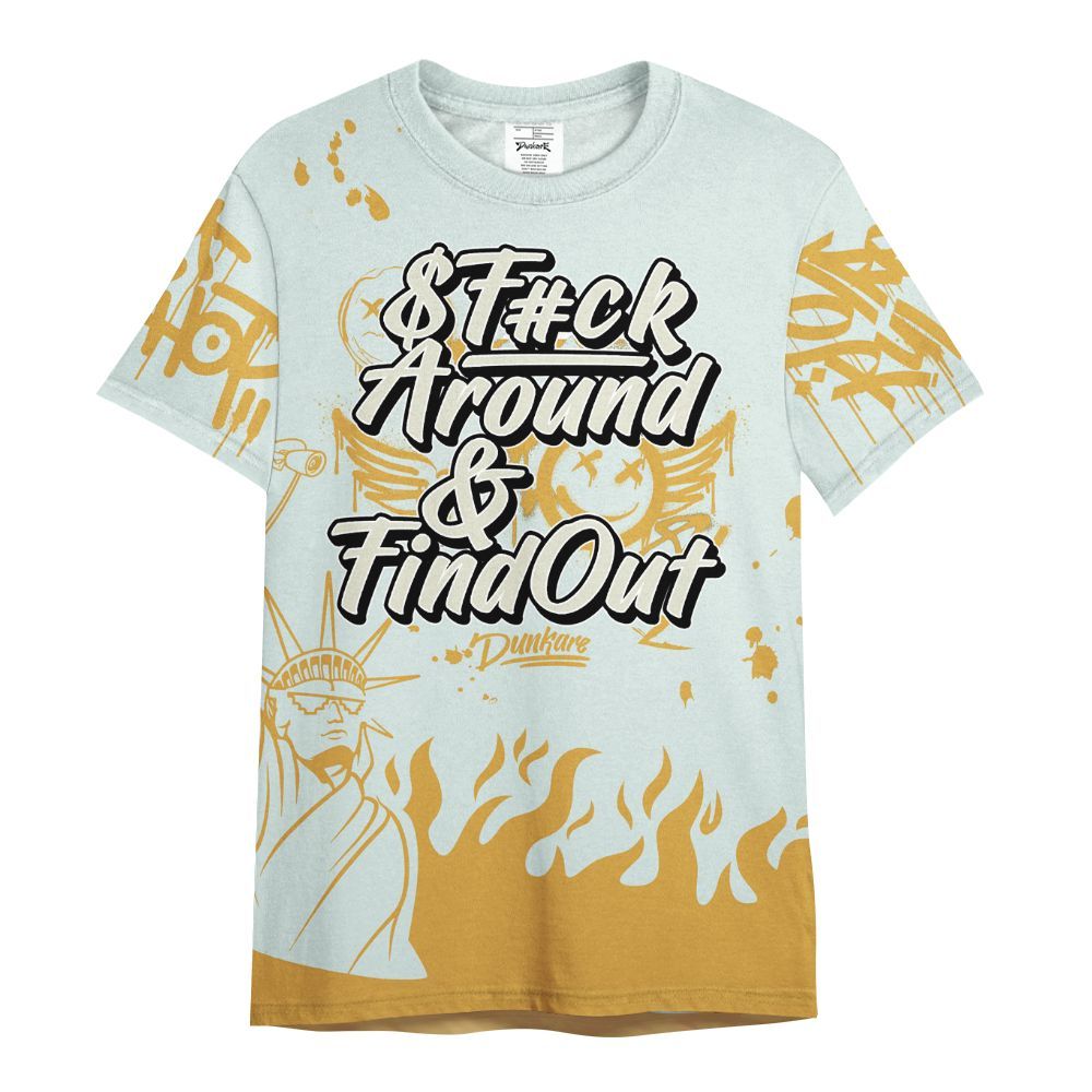 Shirt To Match Pure Platinum 4s - Graphic Fck Around Find Out All Over Print