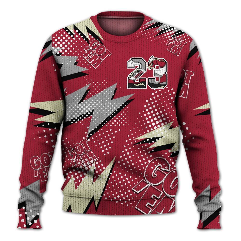 Sweater To Match High OG Chicago Shadow 1s - 23 Custom Name 5s Graphic