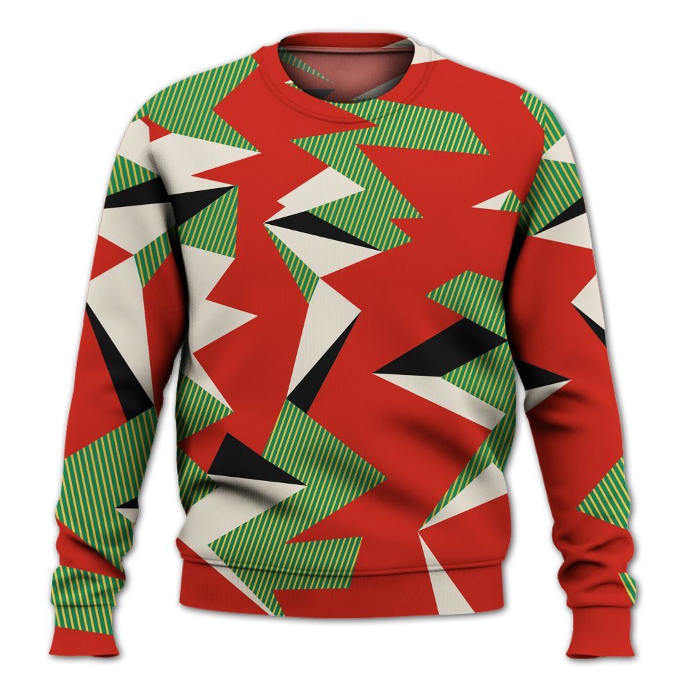 Sweatshirt To Match Retro El Vuelo 3s Shirt, Geometric Camouflage Pattern All Over Print