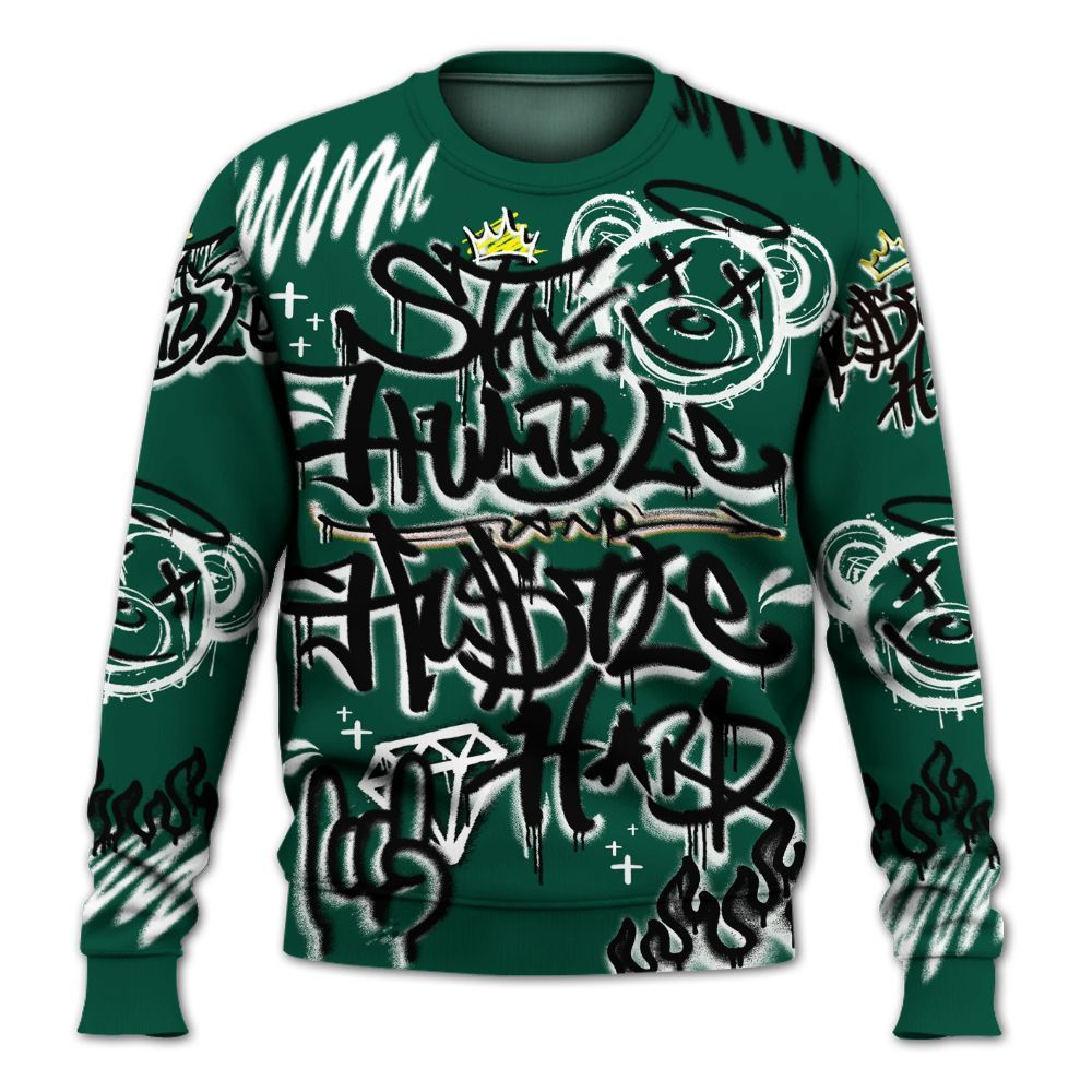 Sweatshirt To Match Oxidized Green 4s - Humble Drip Streetwear Graffity All Over Print