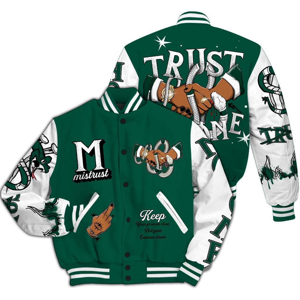 Varsity Jacket To Match Oxidized Green 4s - Trust No One Snake-Bite Street Style All Over Print