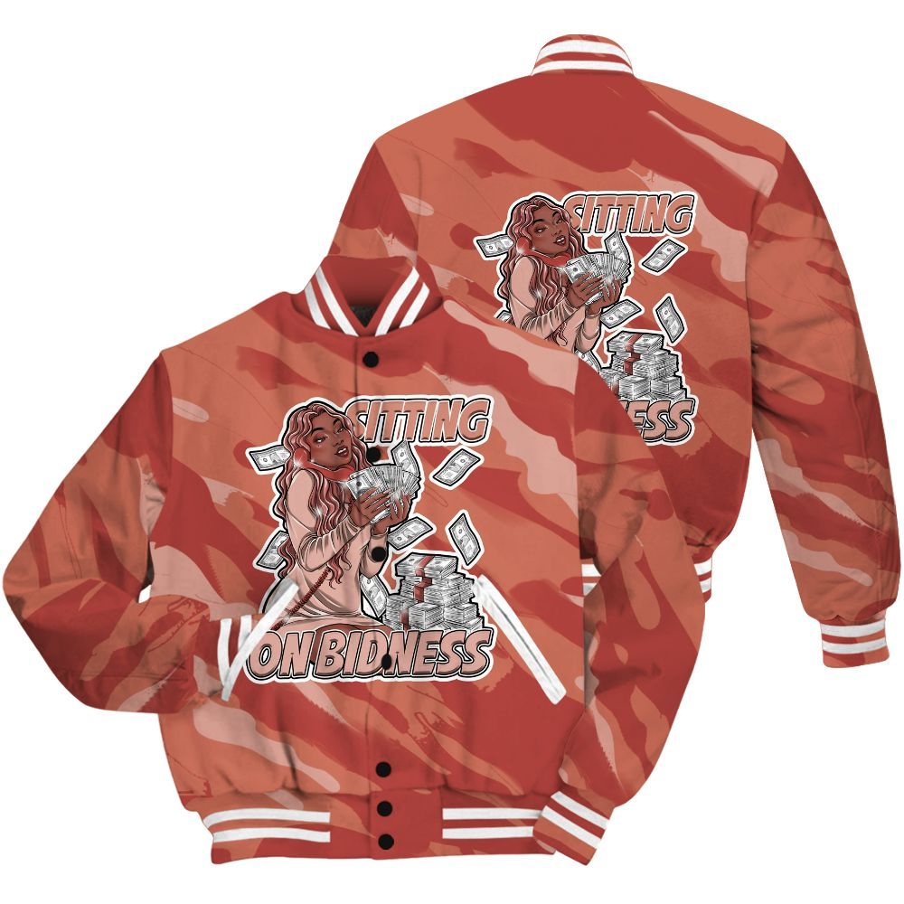 Varsity Jacket To Match Dune Red 13s Shirt - Bidness Colored All Over Print