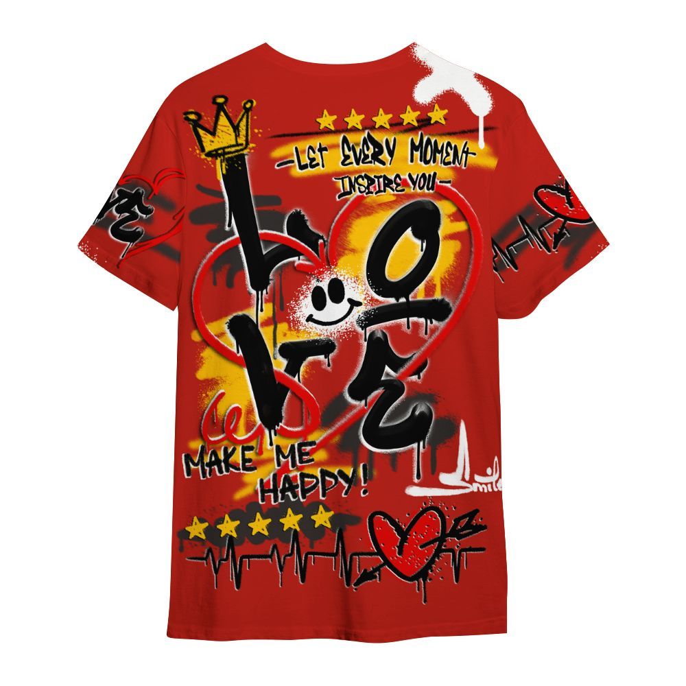 Shirt To Match Ferrari 4014s - Happy Love Beats Graffiti Streetwear All Over Print