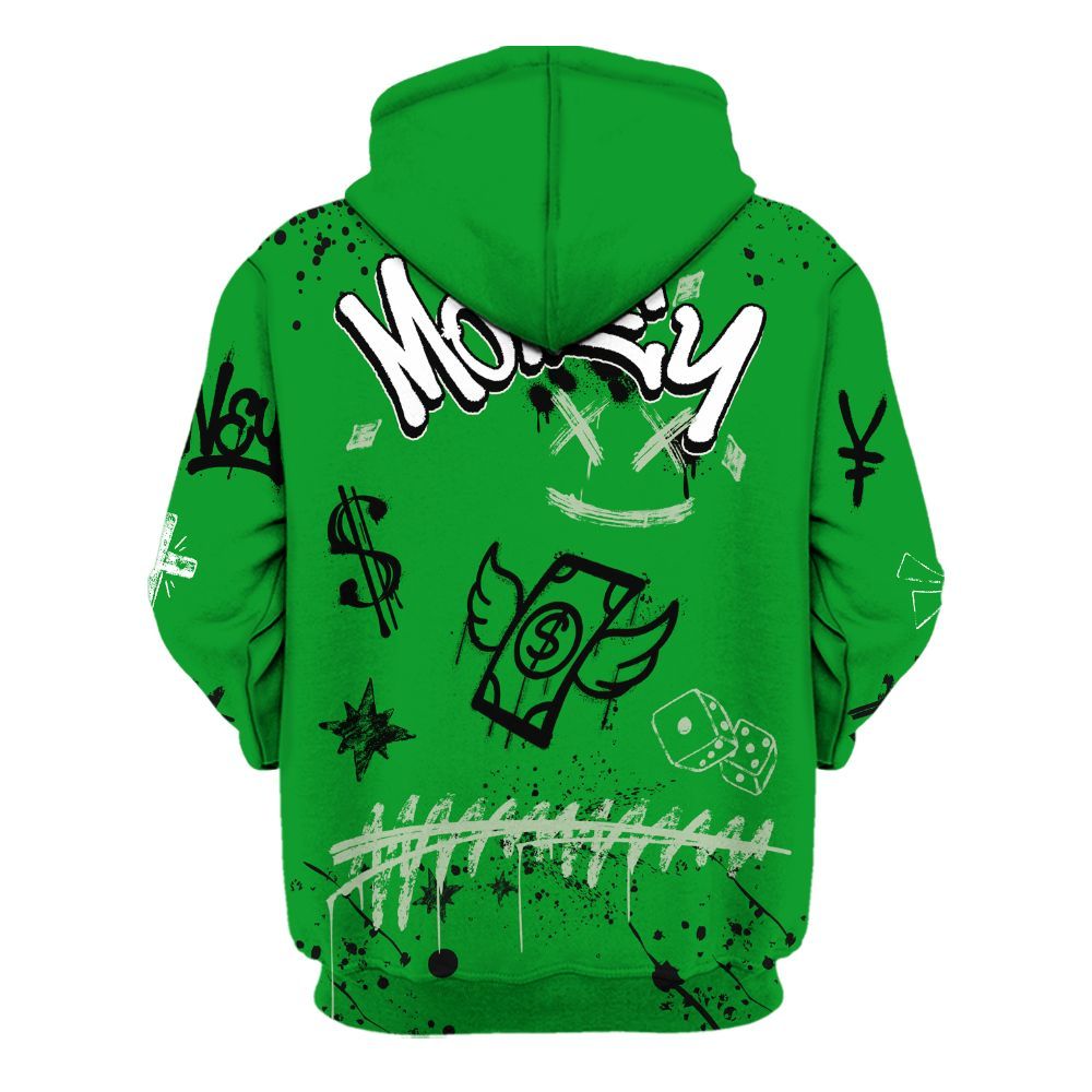Hoodie To Match Green Spark CJ1 T-Rex - Everybody Paid In Full Crayon All Over Print