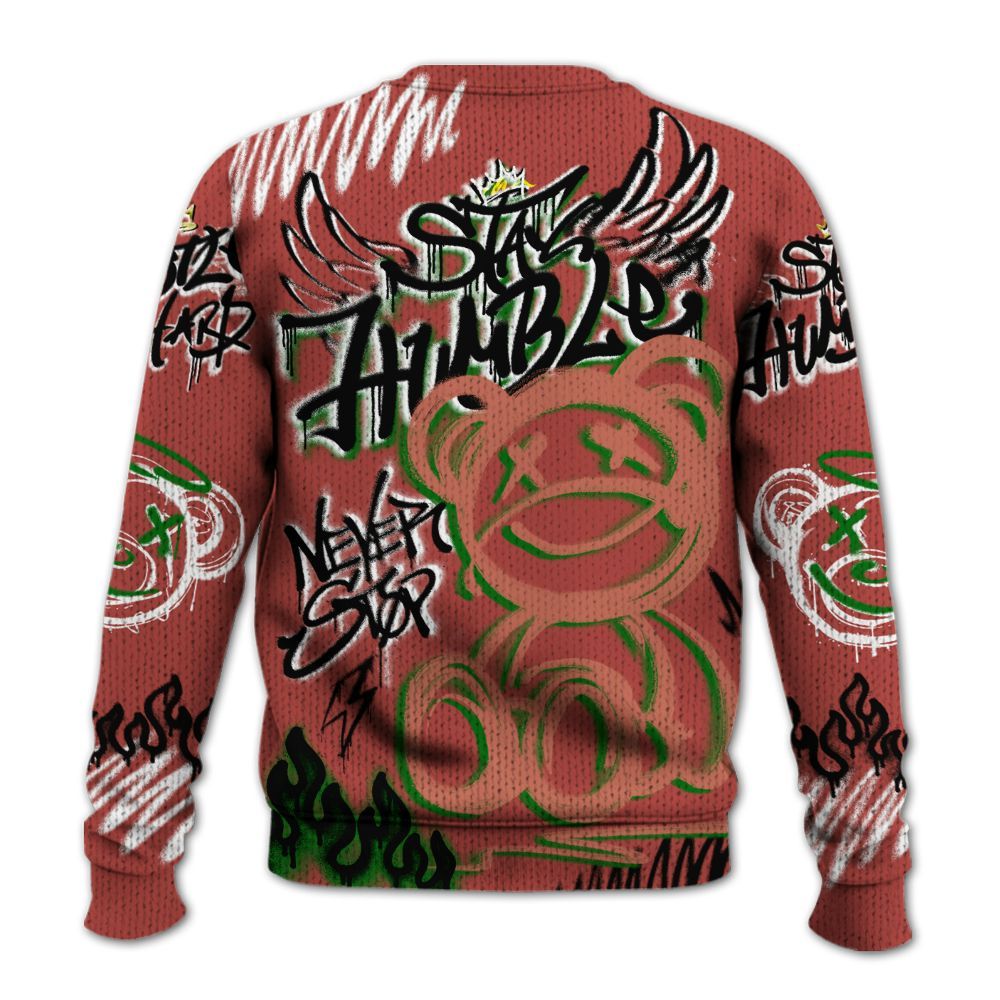 Knitted Sweater To Match Dune Red 13s - Humble Drip Streetwear Graffity