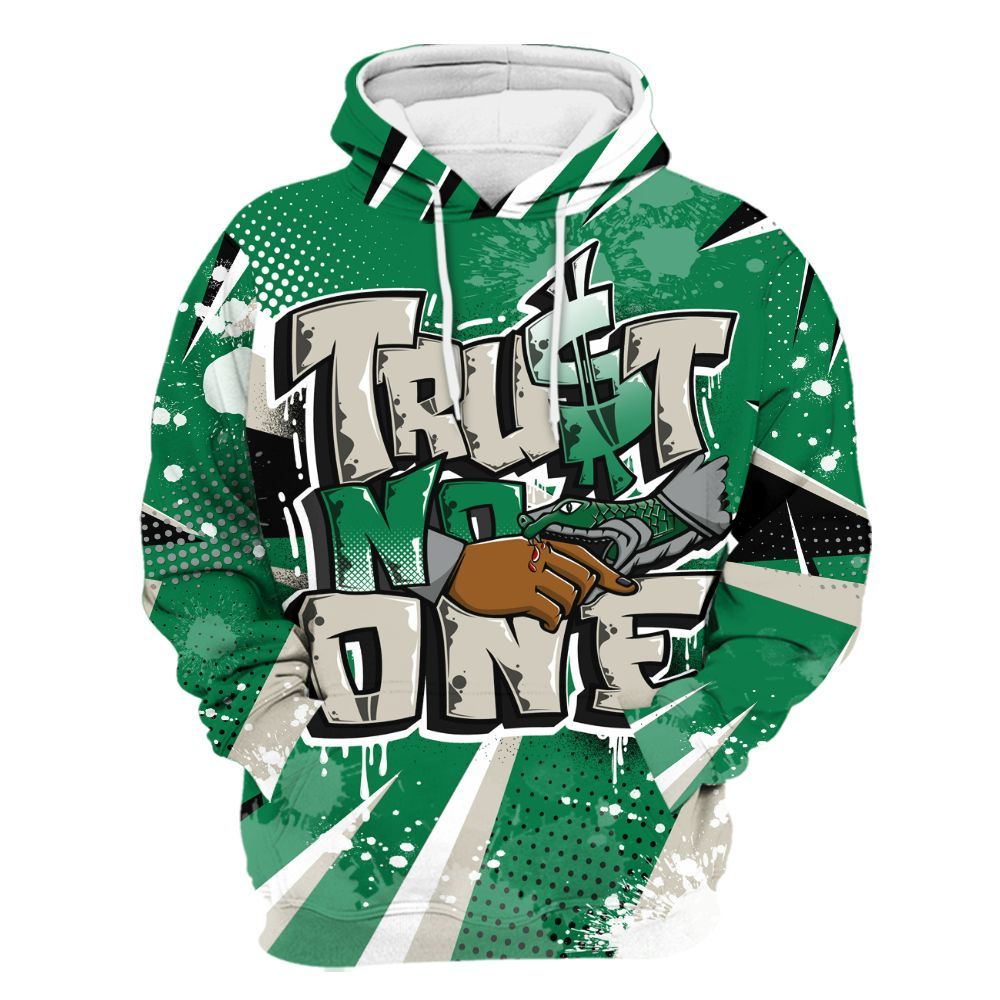 Hoodie To Match Lucky Green 2s - Poly Trust No One Dripping All Over Print