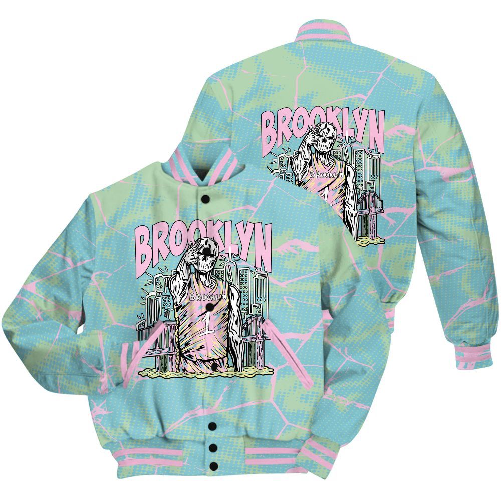 Varsity Jacket To Match SB Dunk Low Visty Shirt - Brooklyn's Skeleton Crack All Over Print